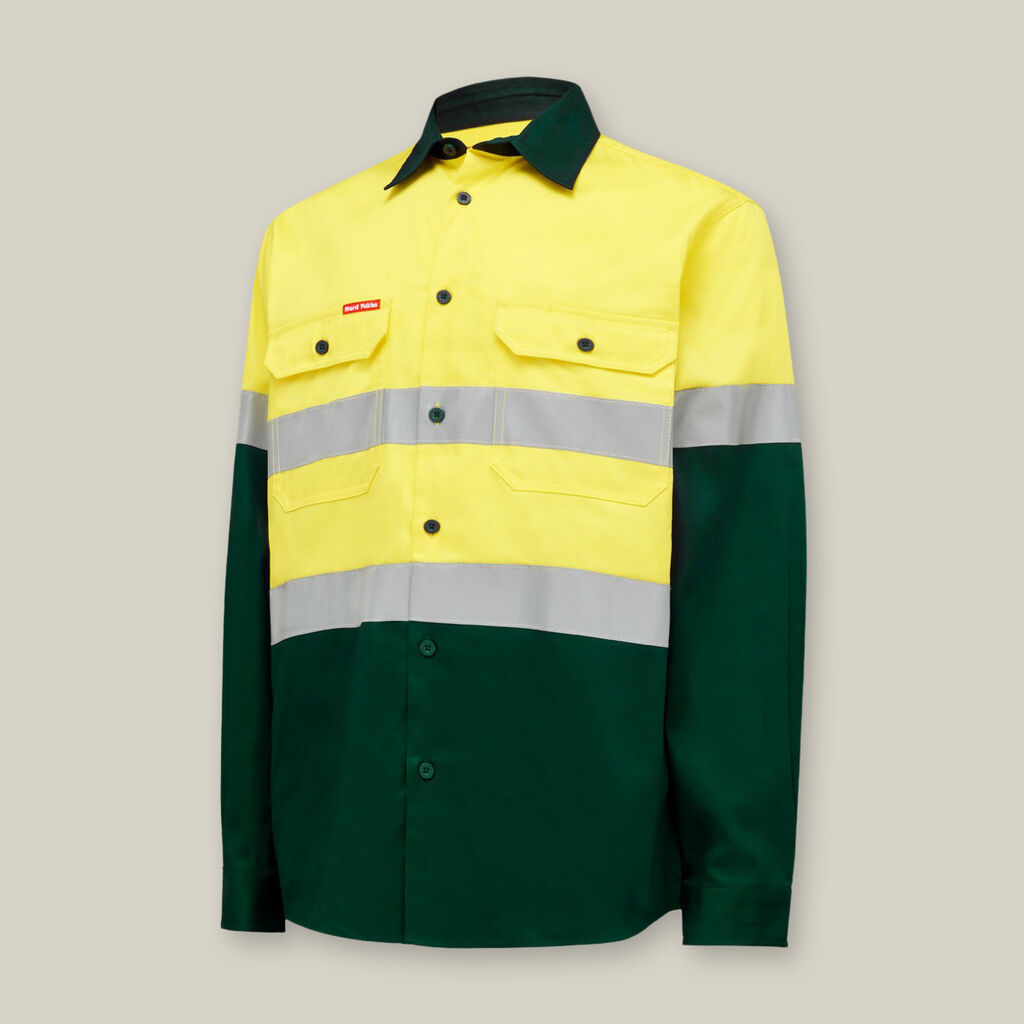 Y04610-CORE HI-VIS 2 TONE TAPED COTTON DRILL SHIRT