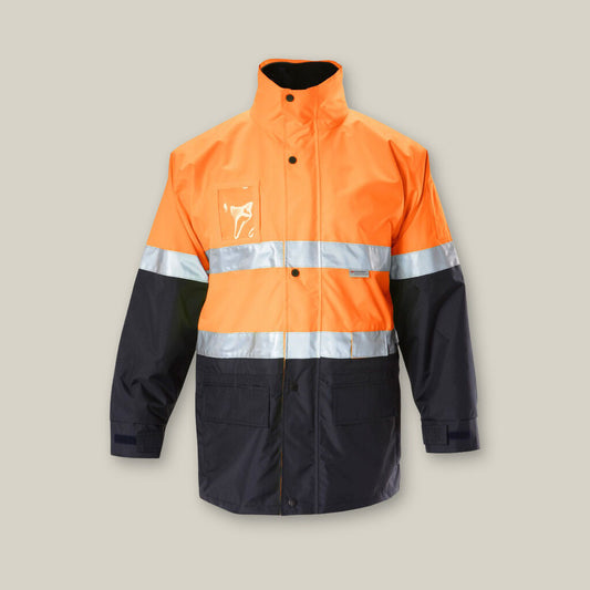 Y06556-HI-VIS 6-IN-1 2 TONE TAPED ALL WEATHER JACKET