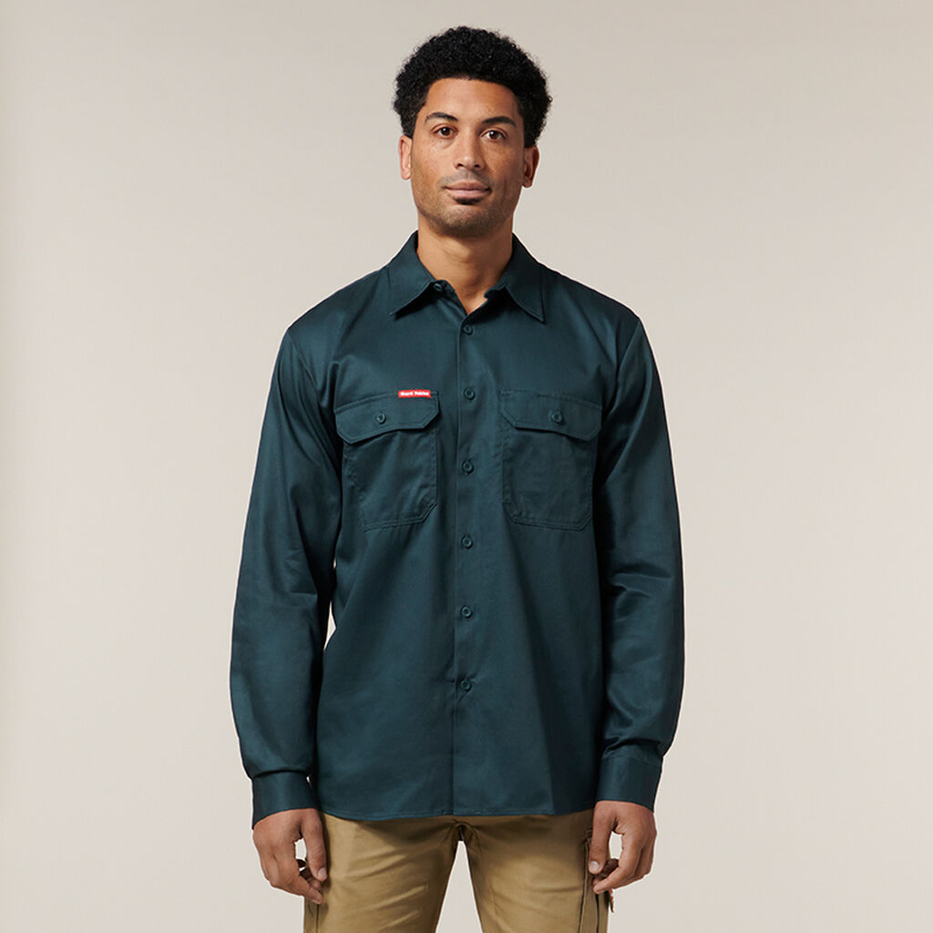 Y07500-LONG SLEEVE OPEN FRONT COTTON DRILL WORK SHIRT