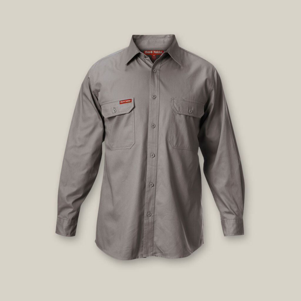 Y07500-LONG SLEEVE OPEN FRONT COTTON DRILL WORK SHIRT