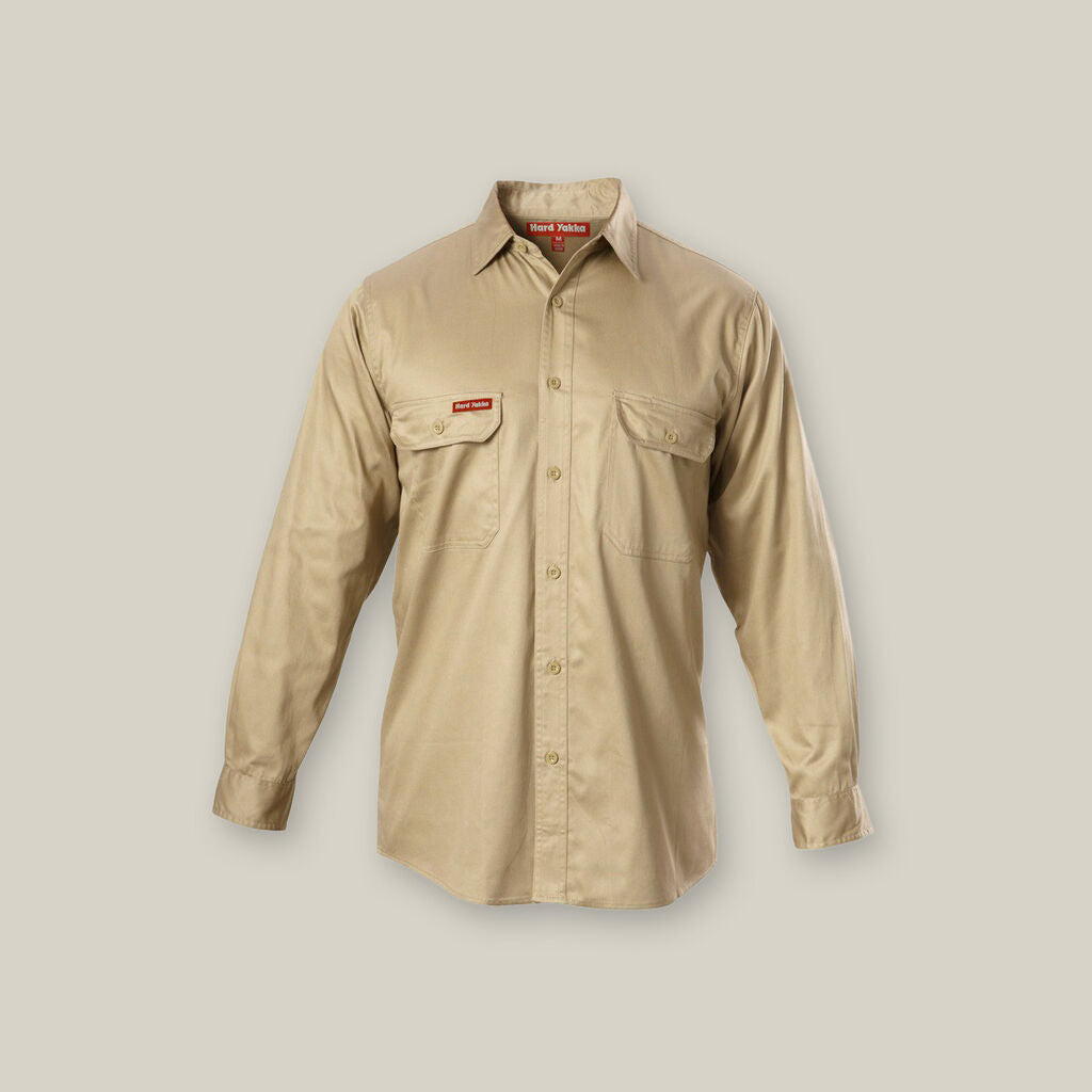 Y07500-LONG SLEEVE OPEN FRONT COTTON DRILL WORK SHIRT