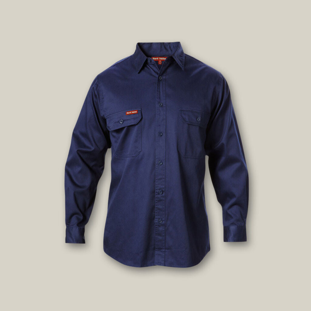 Y07500-LONG SLEEVE OPEN FRONT COTTON DRILL WORK SHIRT