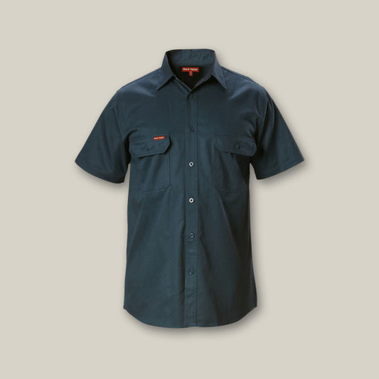 Y07510-SHORT SLEEVE OPEN FRONT COTTON DRILL WORK SHIRT