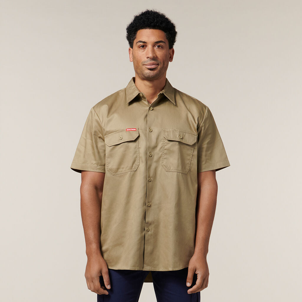 Y07510-SHORT SLEEVE OPEN FRONT COTTON DRILL WORK SHIRT