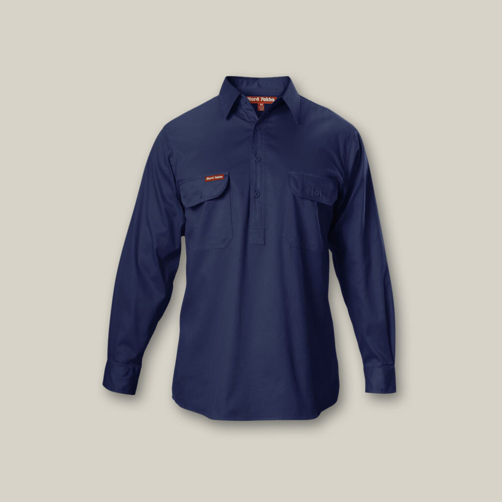 Y07530-LONG SLEEVE CLOSED FRONT COTTON DRILL WORK SHIRT