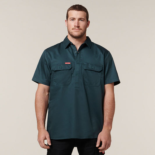 Y07540-SHORT SLEEVE CLOSED FRONT COTTON DRILL WORK SHIRT