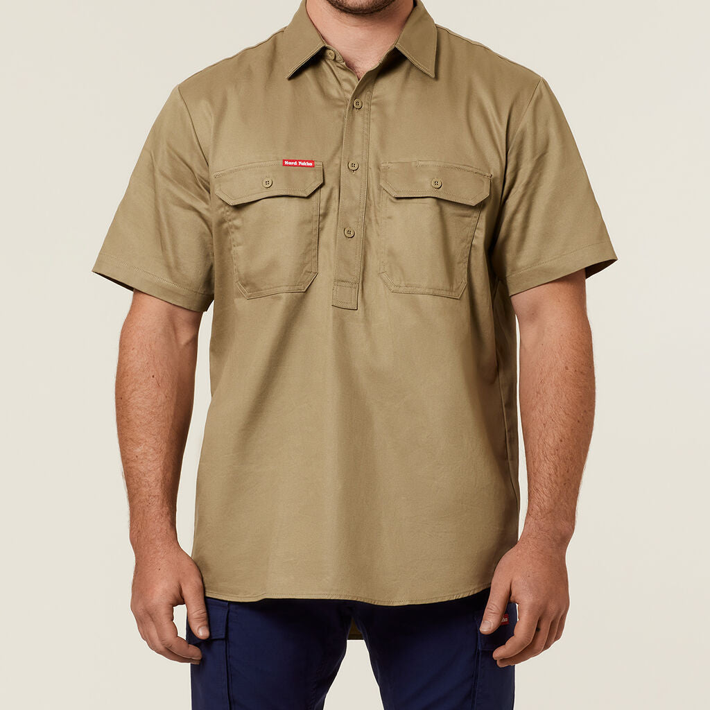 Y07540-SHORT SLEEVE CLOSED FRONT COTTON DRILL WORK SHIRT