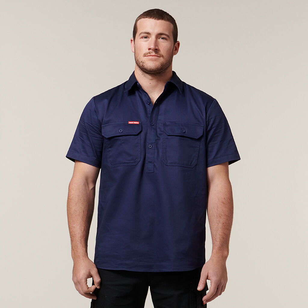 Y07540-SHORT SLEEVE CLOSED FRONT COTTON DRILL WORK SHIRT