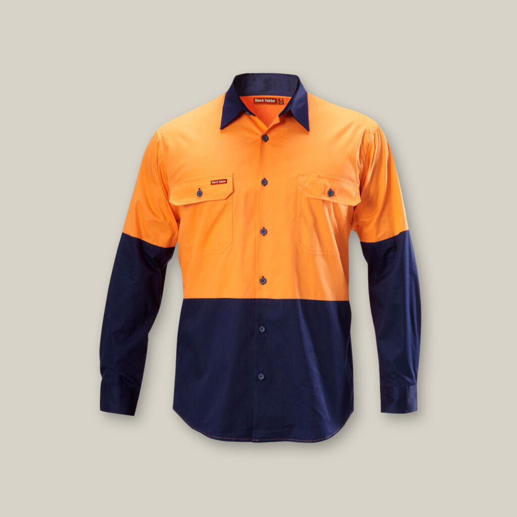 Y07558-KOOLGEAR HI-VIS 2 TONE VENTED LONG SLEEVE SHIRT