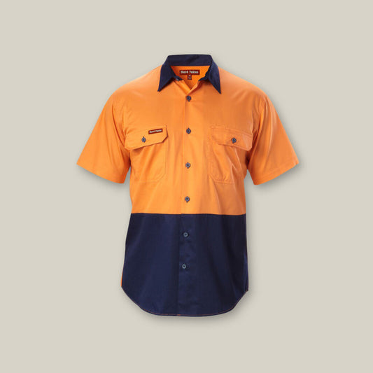 Y07559-KOOLGEAR HI-VIS 2 TONE VENTED SHORT SLEEVE SHIRT