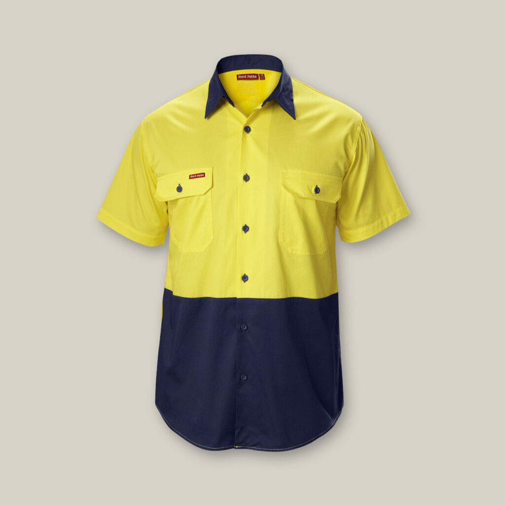 Y07559-KOOLGEAR HI-VIS 2 TONE VENTED SHORT SLEEVE SHIRT