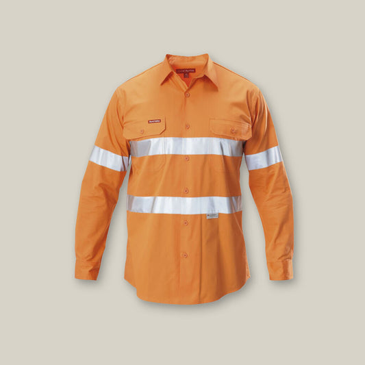 Y07996-KOOLGEAR HI-VIS TAPED VENTED COTTON TWILL SHIRT