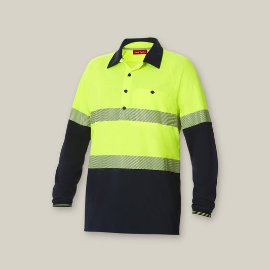 Y11379-KOOLGEAR HI-VIS 2 TONE TAPED VENTED LONG SLEEVE POLO