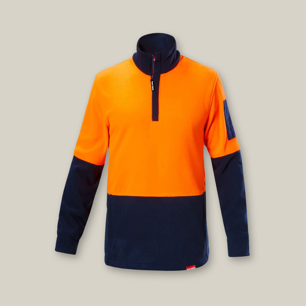 Y19330-HI-VIS 2 TONE 1/4 ZIP BRUSHED FLEECE JUMPER