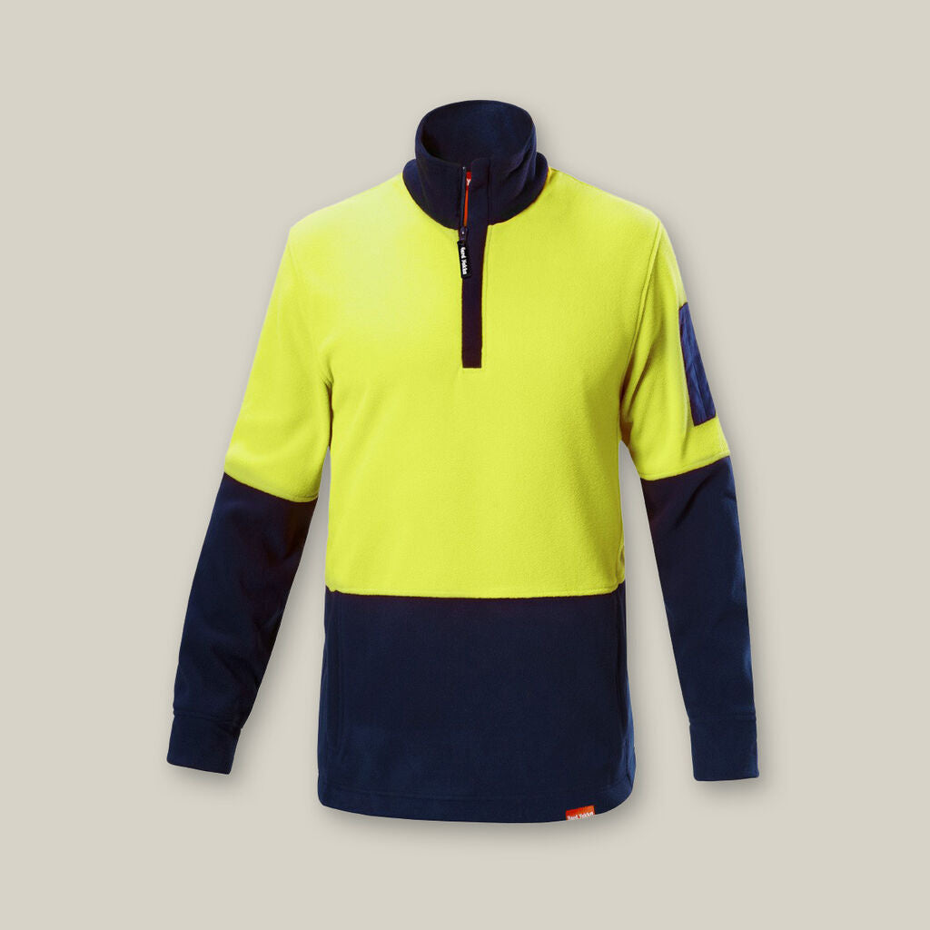 Y19330-HI-VIS 2 TONE 1/4 ZIP BRUSHED FLEECE JUMPER